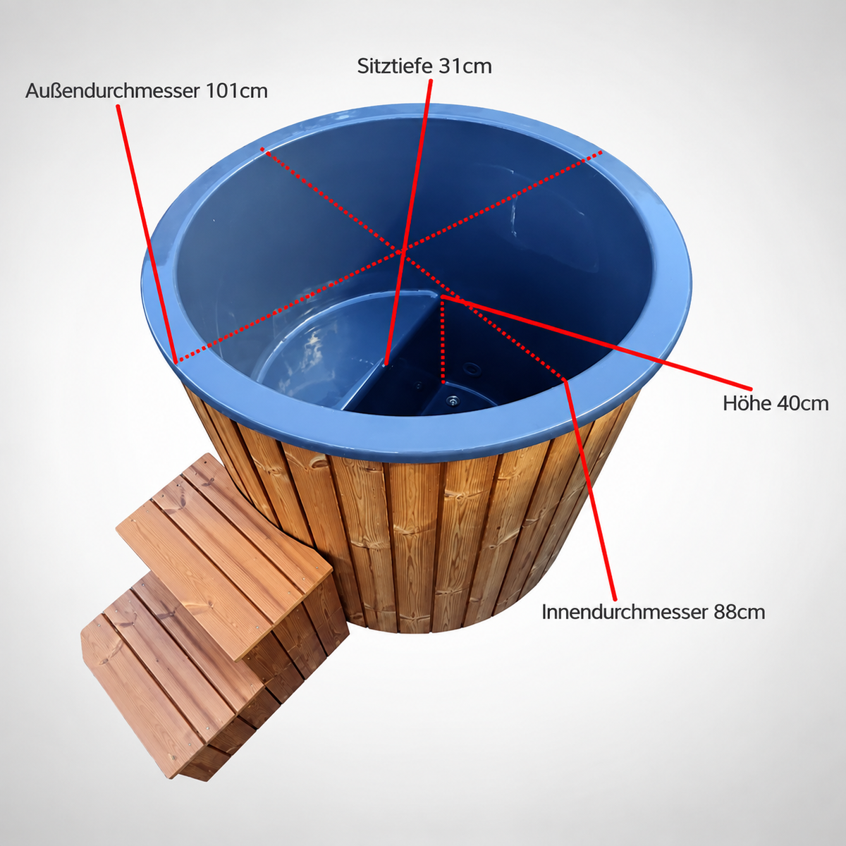 Eisbad Polar TK 101 – kompaktes Cold Plunge aus Thermokiefer für Regeneration und Kältetherapie
