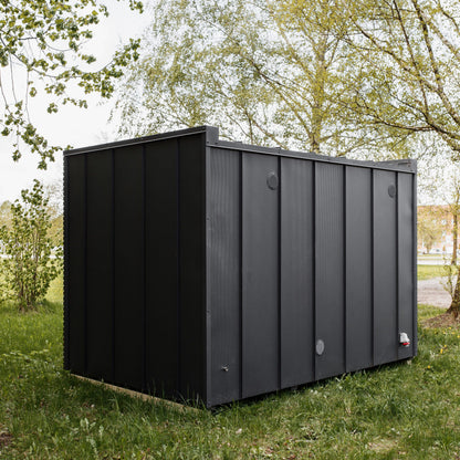 Gartensauna Escape – 250 × 350 cm mit Vorraum und integrierter Dusche