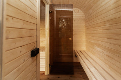 LUX Garden Sauna – 245 × 340 cm with anteroom for 6 people