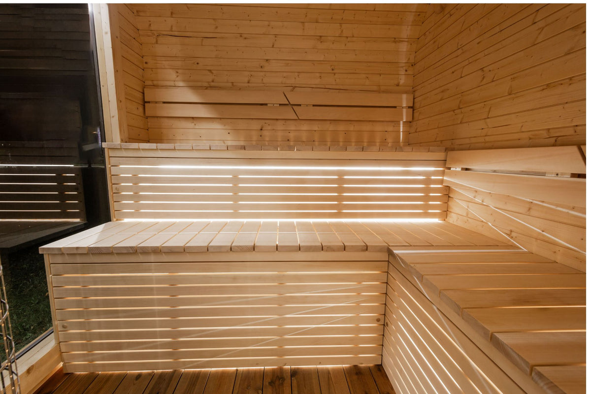 LUX Garden Sauna – 245 × 340 cm with anteroom for 6 people