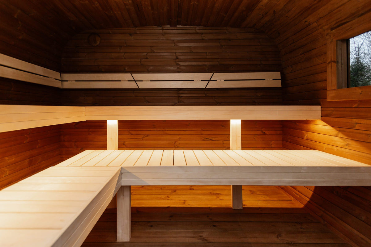 Gartensauna LUX MINI Panorama – 245 × 300 cm für 6–8 Personen