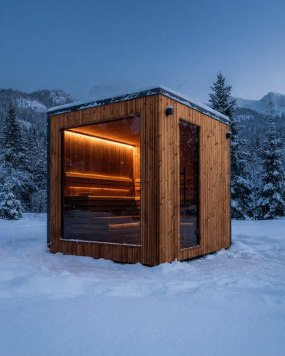 Gartensauna ARCO 22 - 210 x 220 cm Gartensauna Komplettset