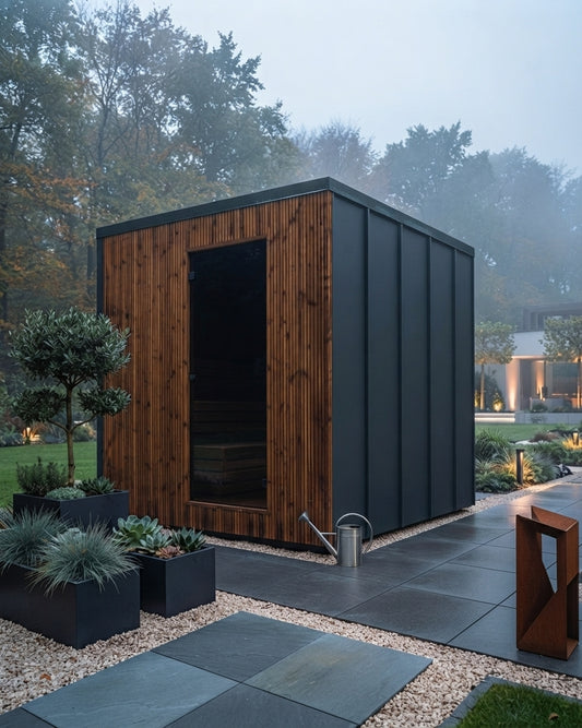 Gartensauna ARCO 25 – 220 × 250 cm ‎Isolierte Außensauna für 2–4 Personen