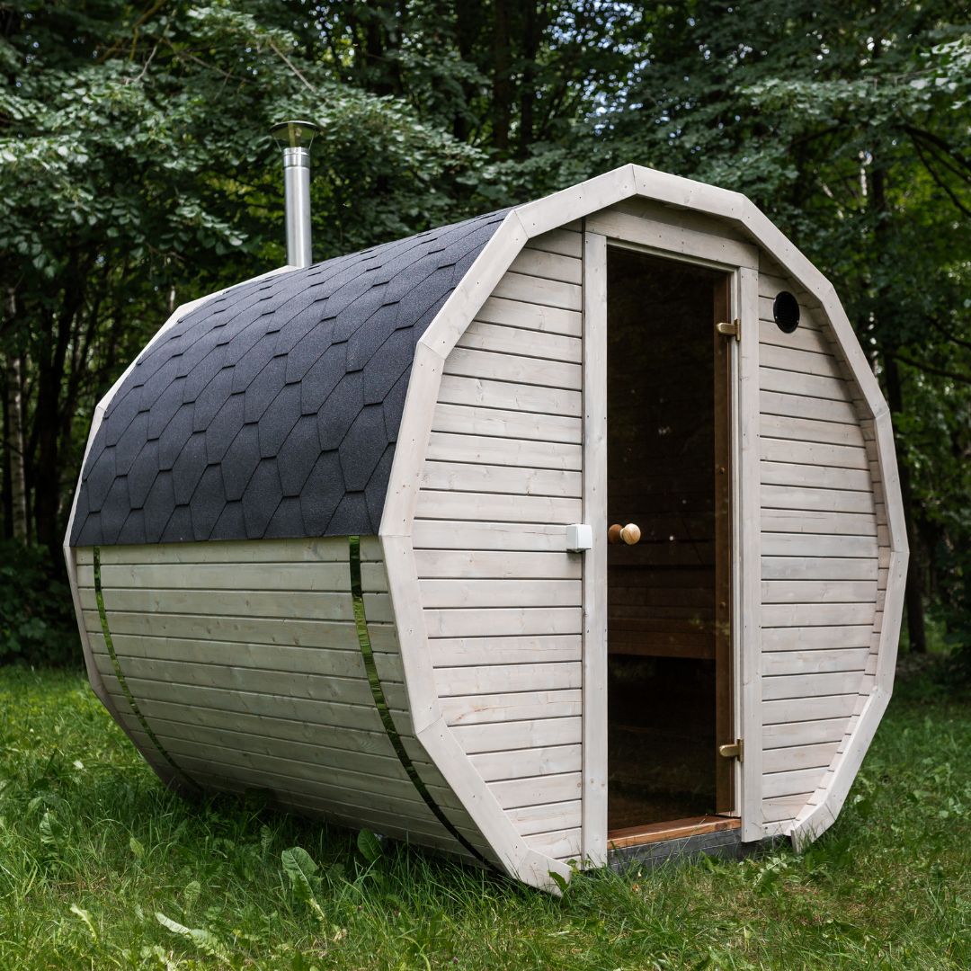 Gartensauna Round 2M – 200 × 244 cm für 4 Personen