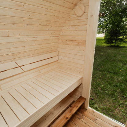 Gartensauna Round 2M – 200 × 244 cm für 4 Personen