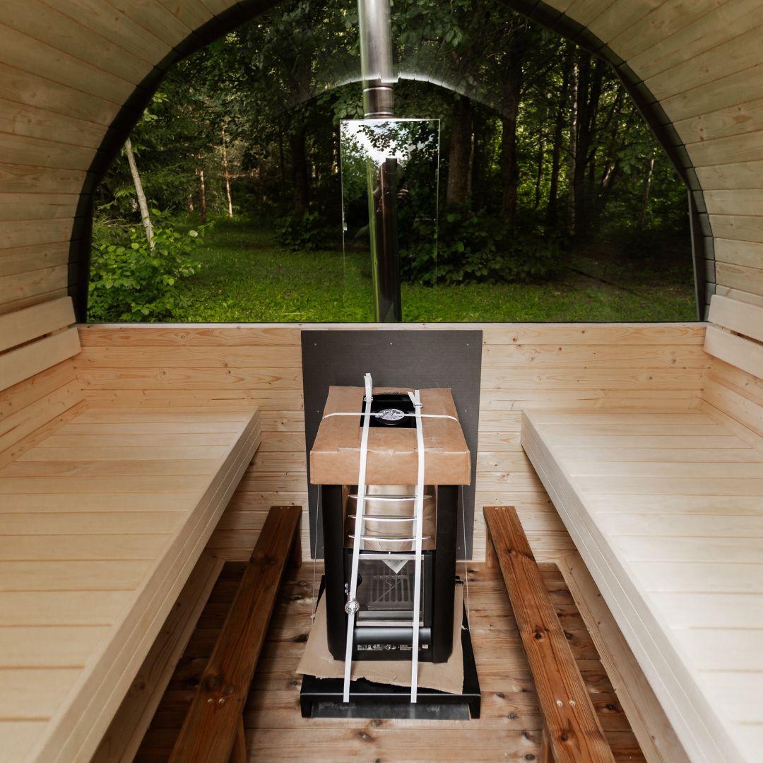 Gartensauna Round 2M – 200 × 244 cm für 4 Personen