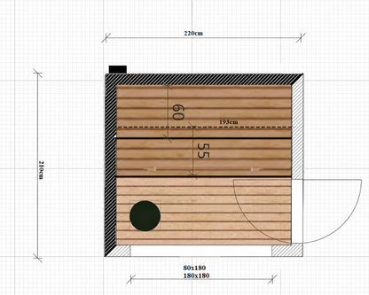 Gartensauna ARCO 22 - 210 x 220 cm Gartensauna Komplettset