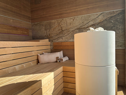 Luxuriöse Gartensauna LINEA – 250 × 350 cm mit Vorraum und Panoramaverglasung