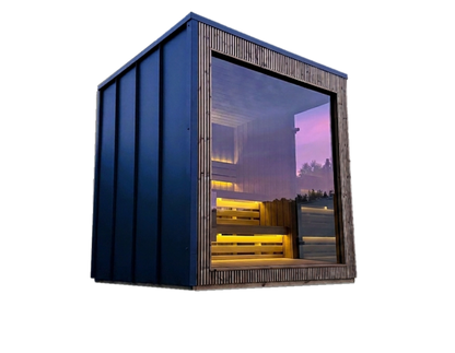 Gartensauna ARCO 20 – 200 × 200 cm mit wählbarer Panorama-Verglasung